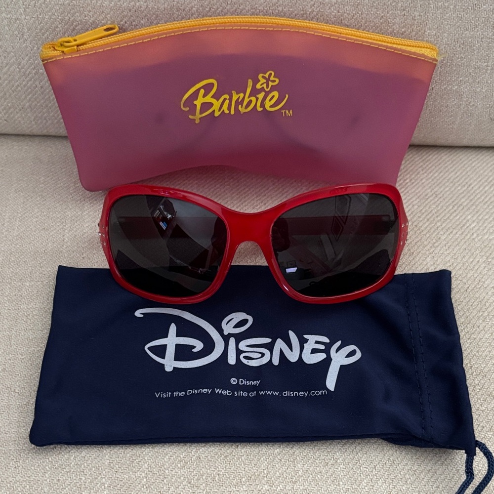 Disney Barbie Sunglasses with Pink-to-Yellow Barbie Pouch